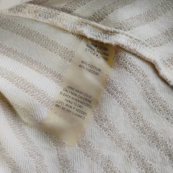 Soft Surroundings Stripes Lagenlook Asymmetrical Button Down Tunic Size Large - Picture 9 of 13